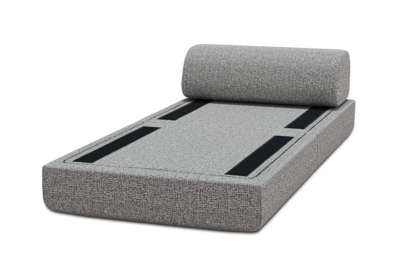 Fauteuil convertible et modulable - Tissu tweed Gris