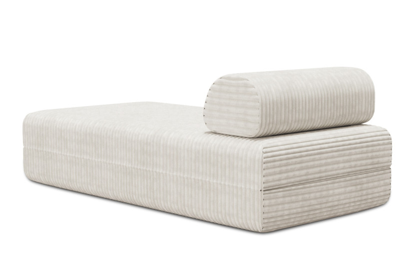 Méridienne convertible et modulable - Velours côtelé XL Blanc