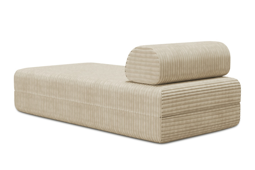 Méridienne convertible et modulable - Velours côtelé XL Beige