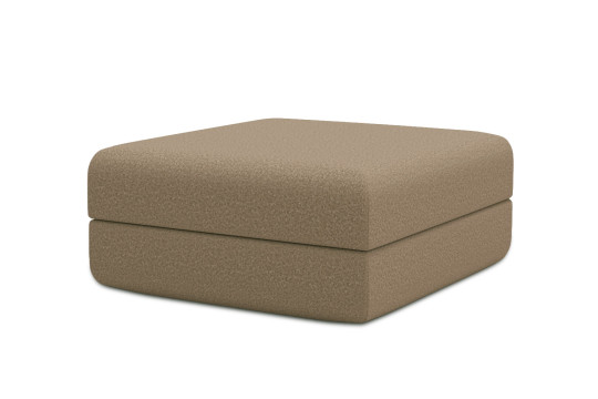 Pouf convertible et modulable - Tissu lisse Marron
