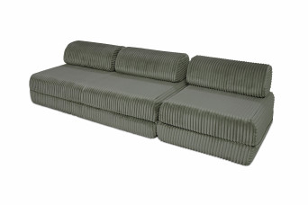 Canapé droit convertible 4 places - Velours côtelé XL - Vert