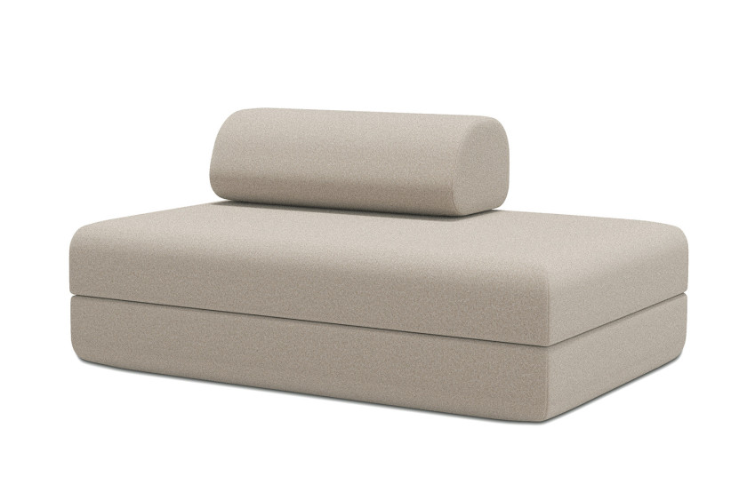 Canapé 2 places convertible et modulable - Tissu lisse Beige