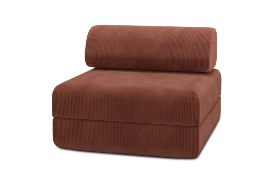 Fauteuil convertible et modulable - Velours côtelé Terracotta