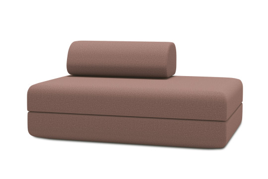 Canapé 2 places convertible et modulable - Tissu lisse Terracotta
