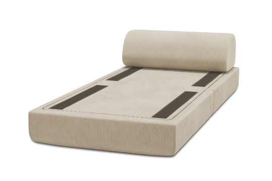 Fauteuil convertible et modulable - Velours côtelé Beige