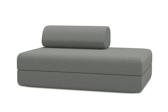 Housse Canapé droit convertible - 2 places - Tissu lisse gris