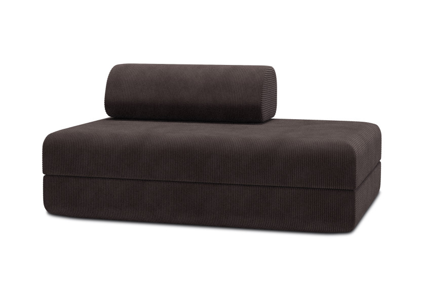 Housse Canapé droit convertible - 2 places - Tissu velours côtelé marron