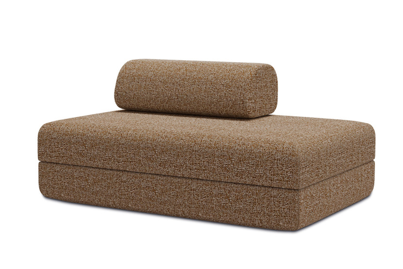 Canapé 2 places convertible et modulable - Tissu tweed Marron