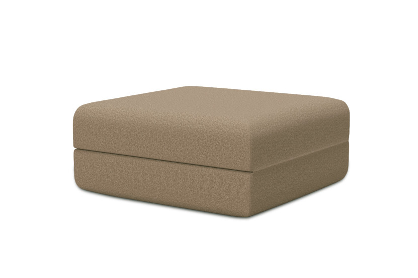 Pouf convertible et modulable - Tissu lisse Marron