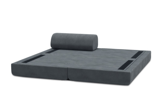 Méridienne convertible et modulable - Velours côtelé Gris