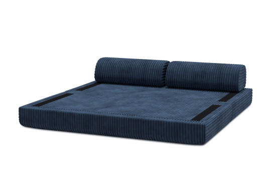 Canapé 3 places convertible et modulable - Velours côtelé XL Bleu