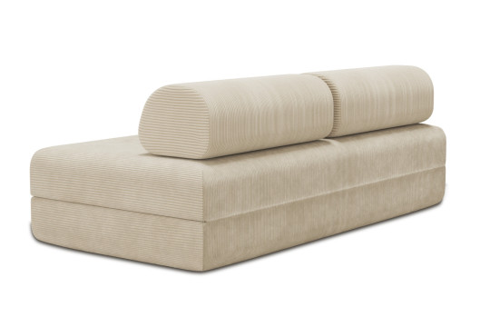 Canapé 3 places convertible et modulable - Velours côtelé Beige