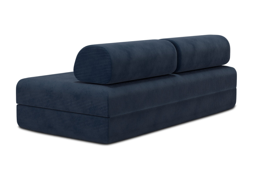 Canapé 3 places convertible et modulable - Velours côtelé Bleu
