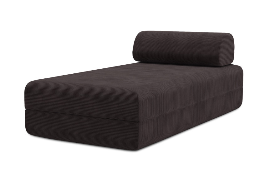 Méridienne convertible et modulable - Velours côtelé Marron