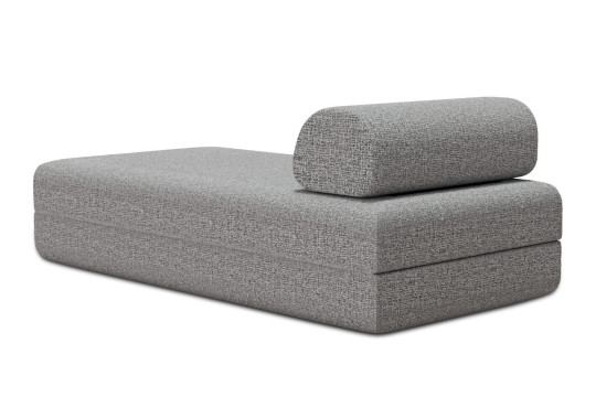 Méridienne convertible et modulable - Tissu tweed Gris