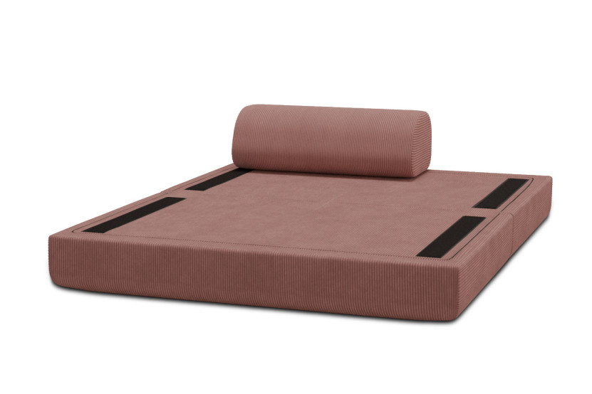 Canapé 2 places convertible et modulable - Velours côtelé Rose