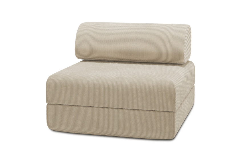 Fauteuil convertible et modulable - Velours côtelé Beige