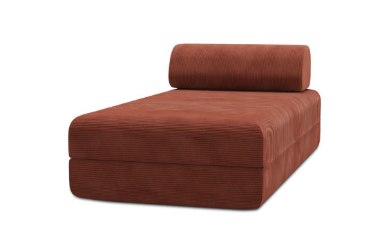 Méridienne convertible et modulable - Velours côtelé Terracotta