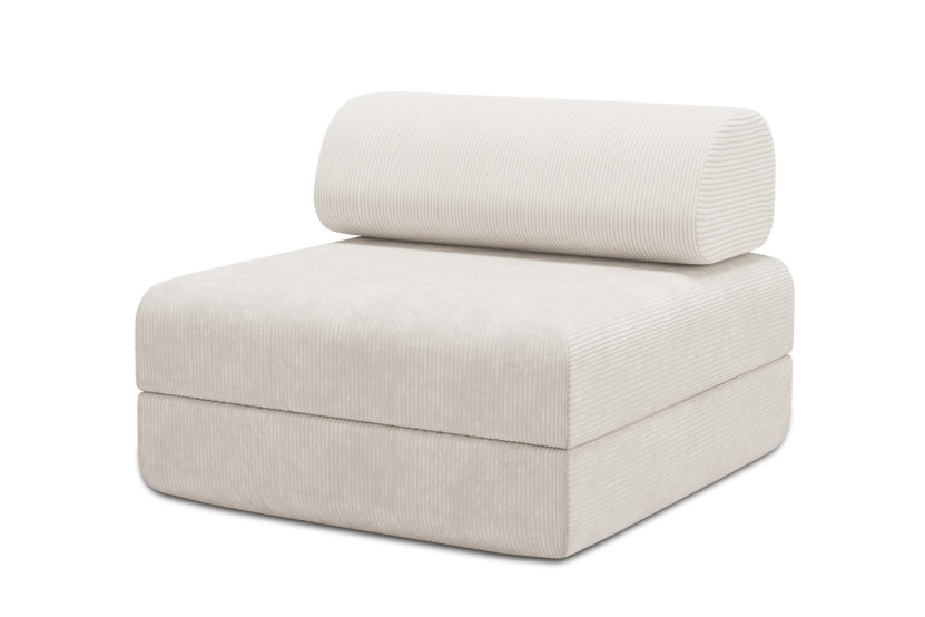 Fauteuil convertible et modulable - Velours côtelé Blanc
