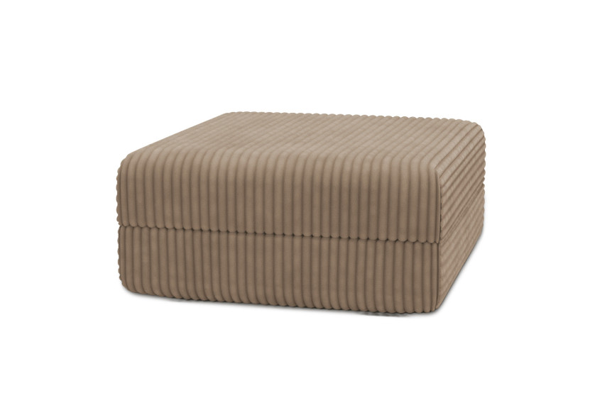 Housse Pouf convertible - Tissu velours côtelé XL marron
