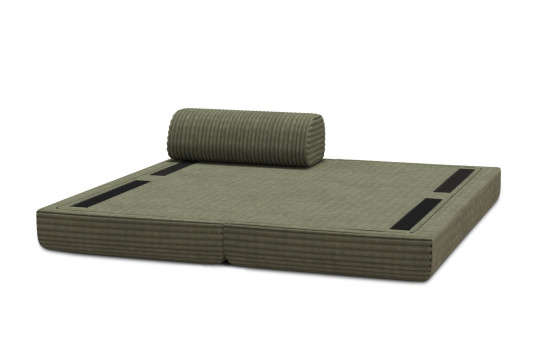 Méridienne convertible et modulable - Velours côtelé XL Vert