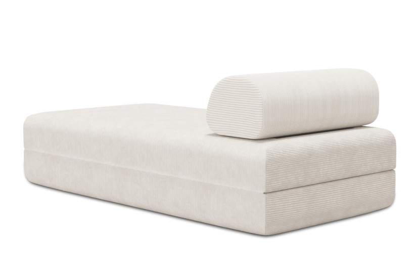 Méridienne convertible et modulable - Velours côtelé Blanc