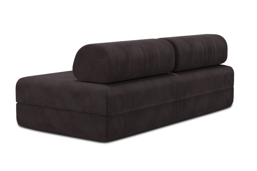 Canapé 3 places convertible et modulable - Velours côtelé Marron