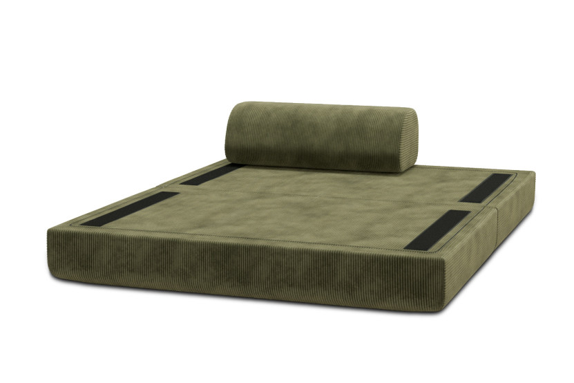 Canapé 2 places convertible et modulable - Velours côtelé Vert