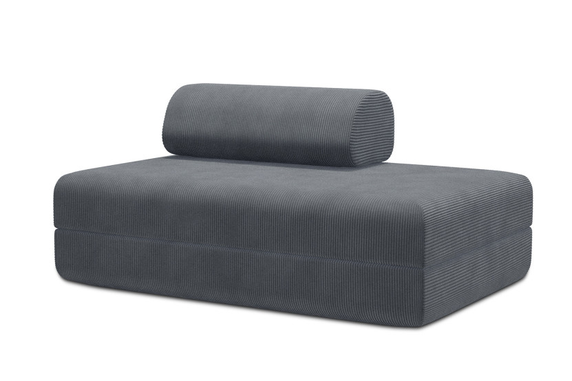 Canapé 2 places convertible et modulable - Velours côtelé Gris