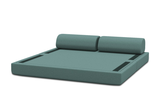Canapé 3 places convertible et modulable - Tissu lisse Vert