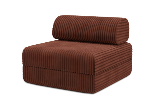 Fauteuil convertible et modulable - Velours côtelé XL Terracotta