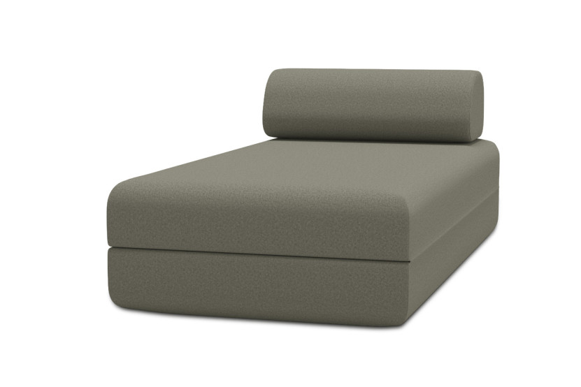 Housse Méridienne convertible - Tissu lisse taupe