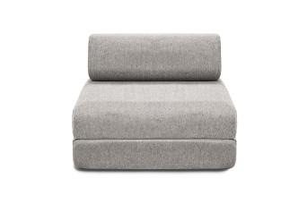 Fauteuil convertible et modulable - Tissu lisse - Gris clair