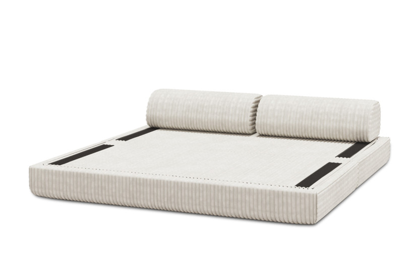 Canapé 3 places convertible et modulable - Velours côtelé XL Blanc