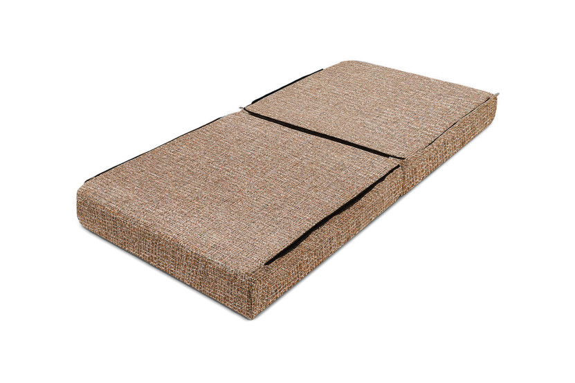 Fauteuil convertible et modulable - Tissu tweed - Marron