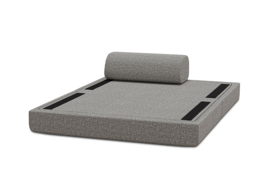 Canapé 2 places convertible et modulable - Tissu tweed Gris