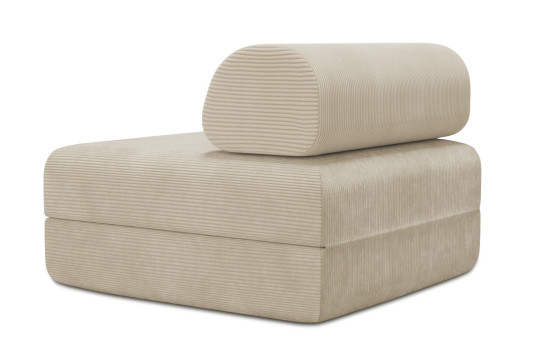 Fauteuil convertible et modulable - Velours côtelé Beige