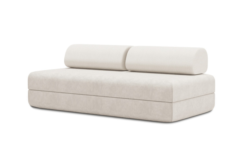 Canapé 3 places convertible et modulable - Velours côtelé Blanc