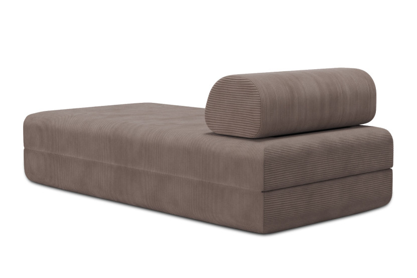 Méridienne convertible et modulable - Velours côtelé Taupe