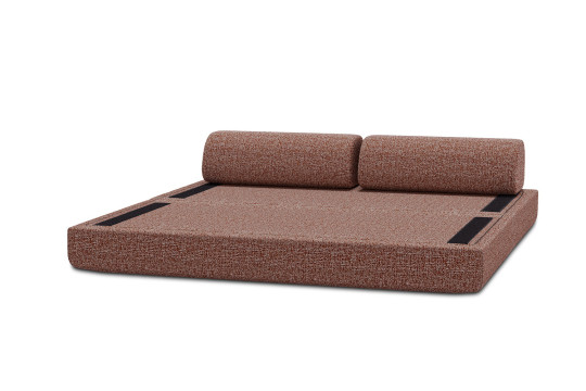 Canapé 3 places convertible et modulable - Tissu tweed Rouge