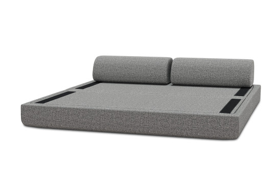 Canapé 3 places convertible et modulable - Tissu tweed Gris