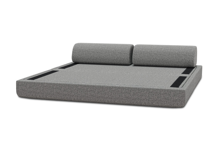 Canapé 3 places convertible et modulable - Tissu tweed Gris