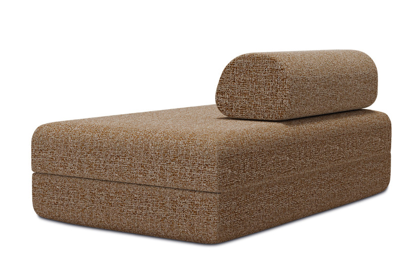 Canapé 2 places convertible et modulable - Tissu tweed Marron