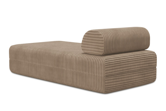 Méridienne convertible et modulable - Velours côtelé XL Marron