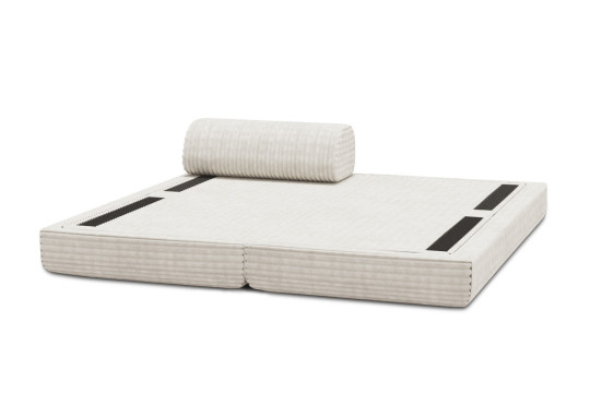 Méridienne convertible et modulable - Velours côtelé XL Blanc