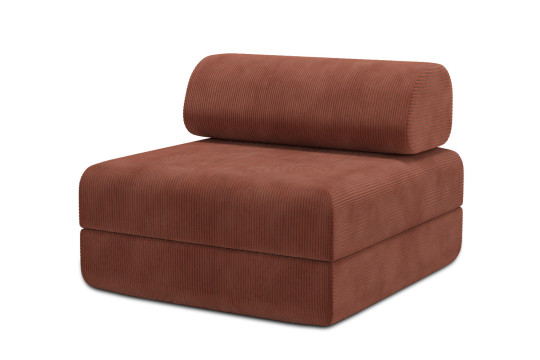 Fauteuil convertible et modulable - Velours côtelé Terracotta