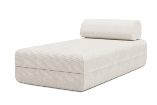 Méridienne convertible et modulable - Velours côtelé Blanc