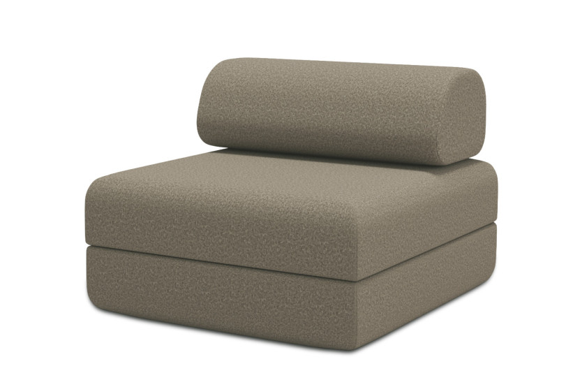Fauteuil convertible et modulable - Tissu lisse Marron