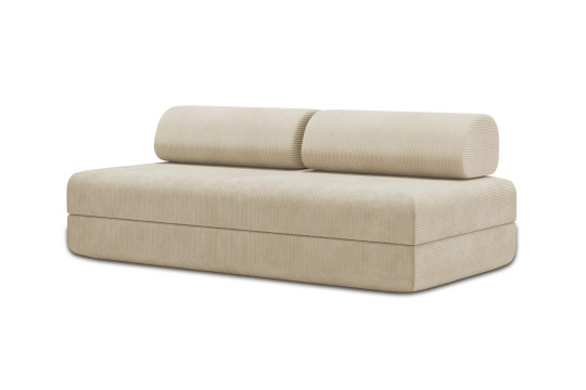 Canapé 3 places convertible et modulable - Velours côtelé Beige