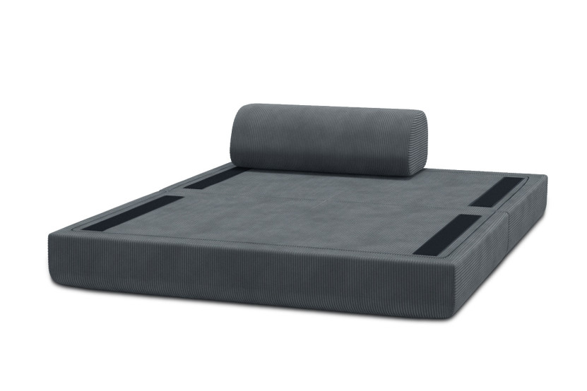 Canapé 2 places convertible et modulable - Velours côtelé Gris